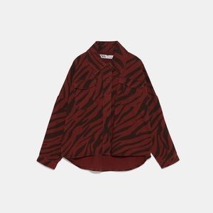 Details about / ZARA NEW WOMAN ANIMAL PRINT OVERSIZE JACKET WHITE XS-XL 9632//244